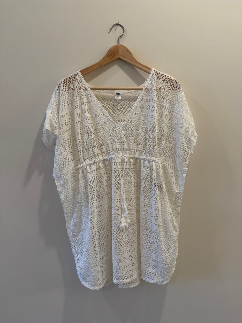 Old Navy Women's White Crochet Swim Cover-Up